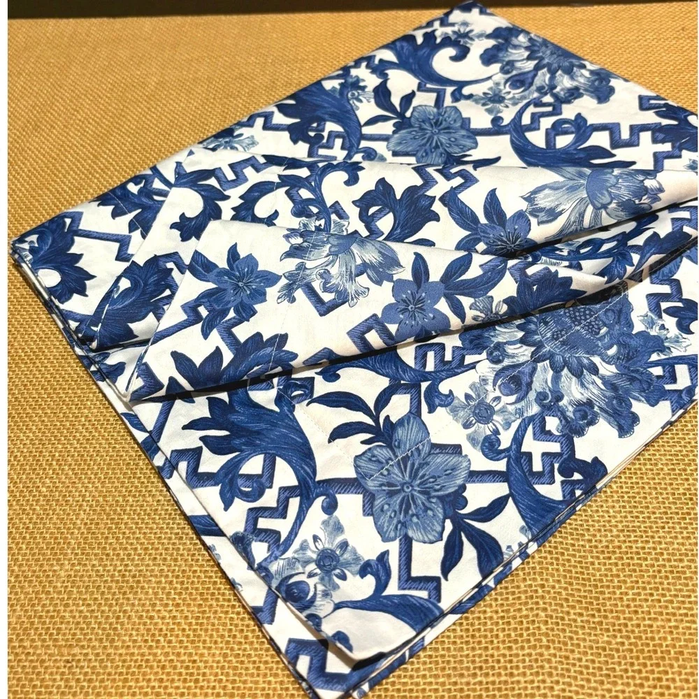 Ralph Lauren Dorsey Blue Label Chinoiserie Cotton King Pillowcase ONLY 1 48 X 20